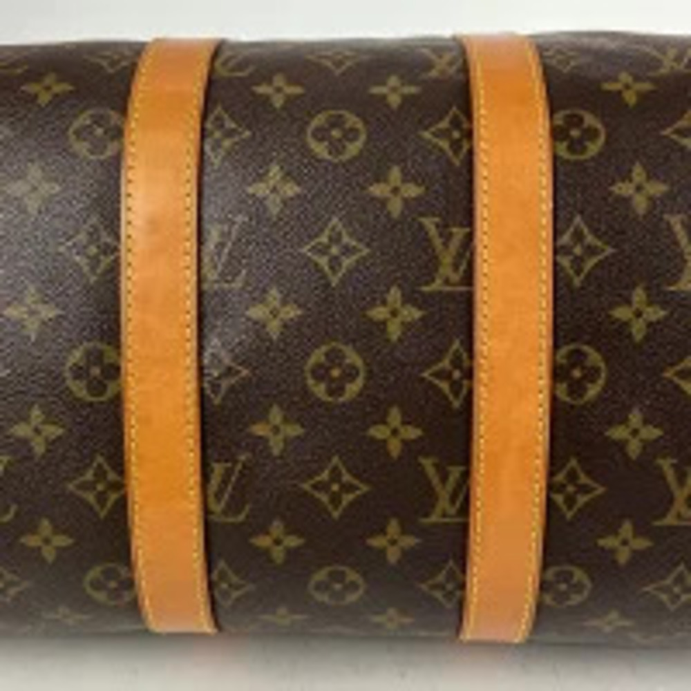 Louis Vuitton Brown Monogram Handbag Bag Keepall Boston Brown